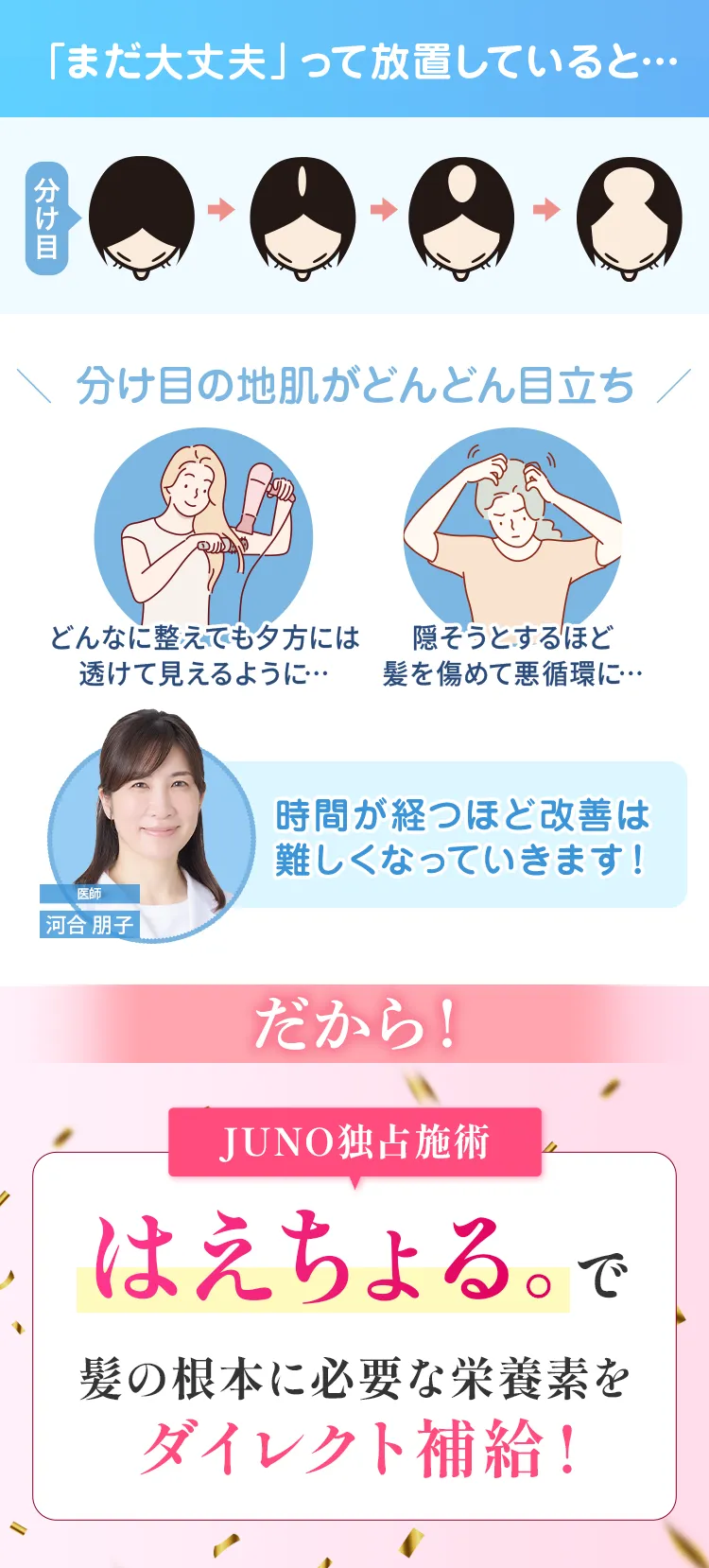 分け目の広がり